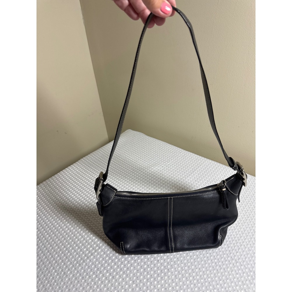 Coach Vintage Legacy Demi Hobo Shoulder Bag Womens Black Leather Baguette‎